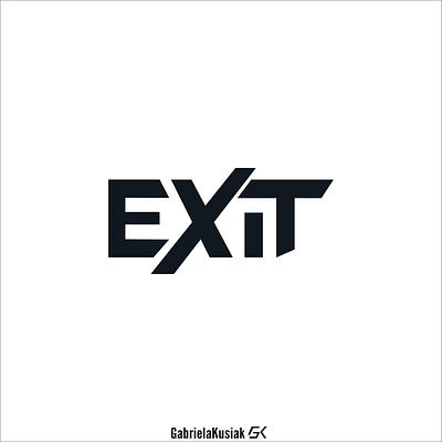 Exit typography brand identity design logo typography vector