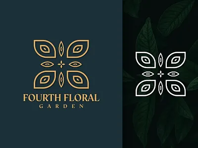 Modern Logo For FOURTH FLORAL GARDEN brand identity branding design flat floral logo garden logo graphic art graphic design graphics design icon illustration lettering logo modern natural logo nature shop typography ui vector