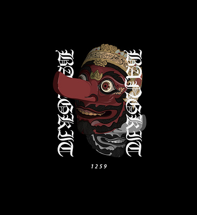 T-shirt Design "Topeng Bapang" illustration tradition vector