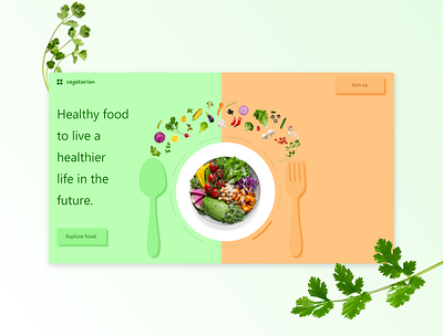 Vegetarian landing page. design fastfood food food landingpage landing page resturant topdesign ui uiux userexperience userinterface ux vegetarian vegetarian landingpage vegetarian website web design website