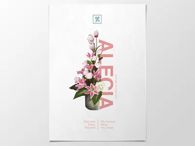 Poster Alecia Florist Jember, IDN design illustration photo edit poster typography