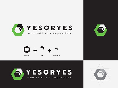 Digital Agency logo Redesign agency black branding color complex design digital green growth illustration logo positive ux vector yes