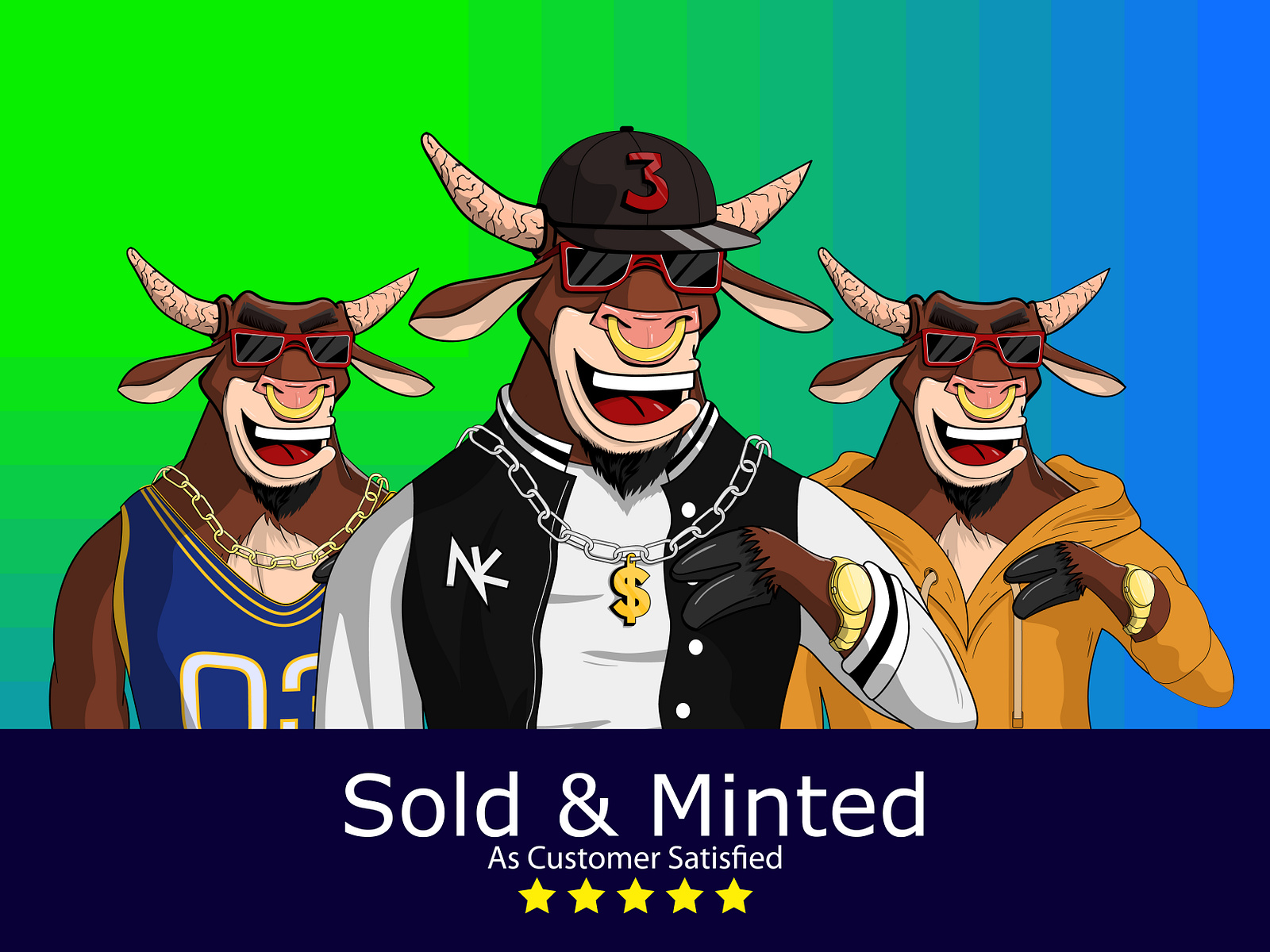 Rapper Bull Character by MUSE GRAPHICS on Dribbble