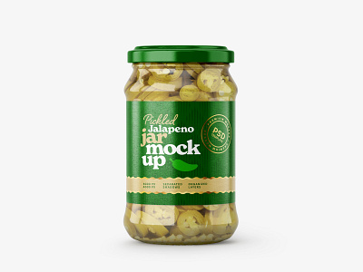 Pickled Jalapeno Jar Mockup Set branding can design food glass illustration jalapeno jar mockup mockup design mockup template photorealistic photorealistic mockup realism spice