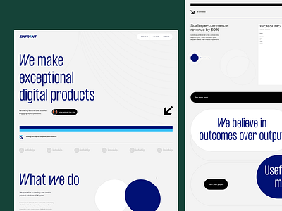 Epifront Digital Agency Portfolio agency bauhaus branding brutalist case study colours design homepage landing page minimal navigation portfolio responsive typography ui ux website