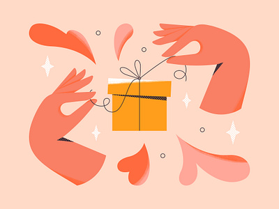 Unwrapping the present adobe illustrator gift hand illustration procreate vector vector art