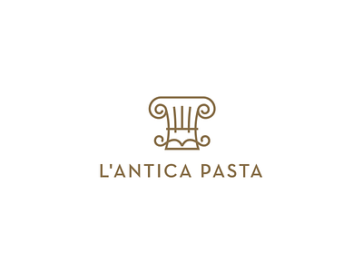 L'Antica Pasta ancient antic branding chef cook craft food head identity illustration italian logo minimal mustache pasta pillar pizza restaurant rome simple