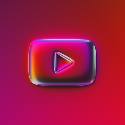 YouTube logo x Naumorphism 3d abstract art branding chrome colors design embossed filter forge generative glass glow illustration logo neon rebrand rebranding youtube yt