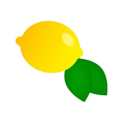 A lemon with leaves art citrus design designer food fruit graphic design illustration illustrator lemon logo vector