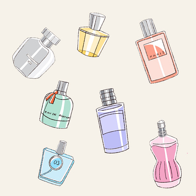 Perfume Dance animation bottles glass illustration liquid luxury parfum pastels perfume procreate procreateanimation smell
