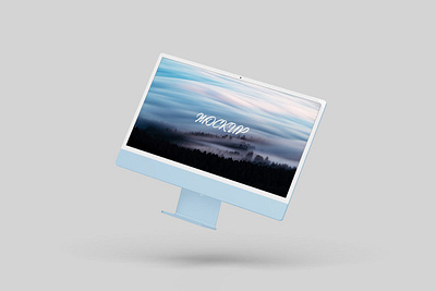 iMac 2021 mockup abstract app apple clean computer desktop device display imac interface laptop mac mockup monitor pc presentation realistic responsive screen simple