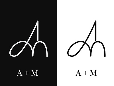 A+M Logo Design. am branding design illustrator logo minimal vector