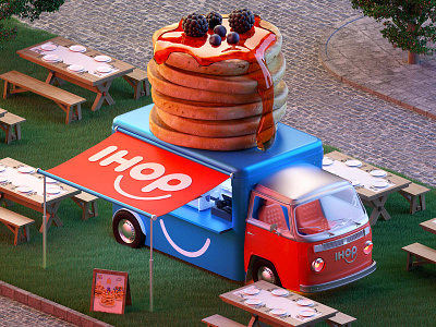 IHOP RESTAURANT 3d 3darts 3ddesigns 3dmodeling art blender blender3d c4d design illustration isometric logo lowpoly render ui vector