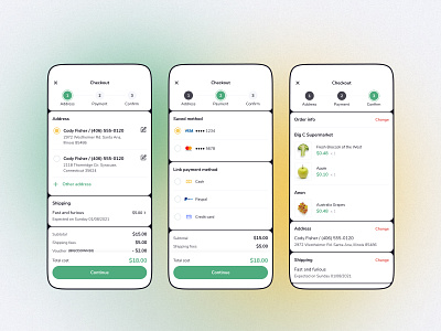 Checkout from Cart app checkout design grocery interface kit mobile ui ux