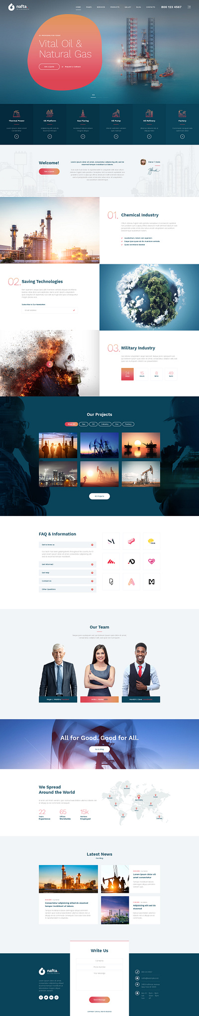 Oktan energy gas industry oil petrol petrolium ui ux web design wordpress