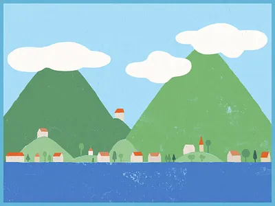 view from Onno illustration landscape procreate simple