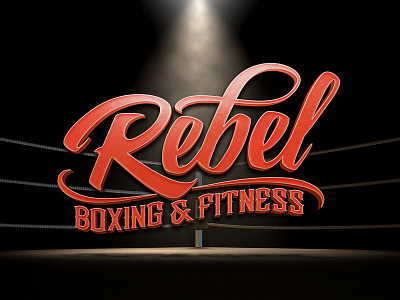 Rebel Boxing Hand Lettering Logo boxing branding calligraphy lettering logo logotype type typography