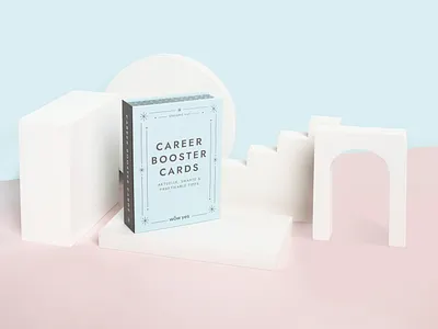 Career Booster Cards blue cards design elegant feminine minimal minimalist packaging