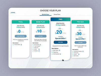 Choose your plan design ui ui design ui desinger