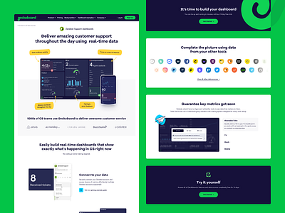 Geckoboard - Data Sources dashboards data design landing page playful sass ui design uiux web design