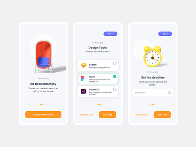 Learning app - onbording 3d illustrations app design course app education app iso iso application learnig app mobie wizzard mobile app onbording ui ui design user experience user interface ux