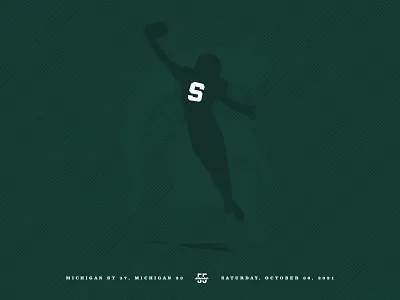 Spartans 37, Wolverines 33 college football design football illustration vector