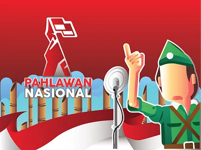 Hari Pahlawan Nasional art design flat graphic design illustration illustrator ui vector