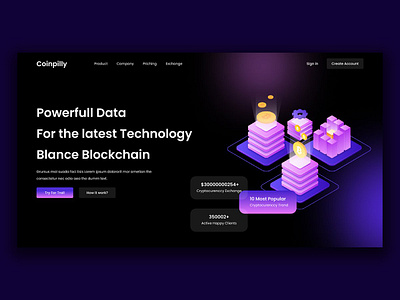 Daily UI Design (Blockchain Landing Page) bitcoin bitcoin landing page crypto trading cryptocurrency cryptocurrency dashboard cryptocurrency investments currency exchange ico agency ico consulting ico landing page ico template ico website