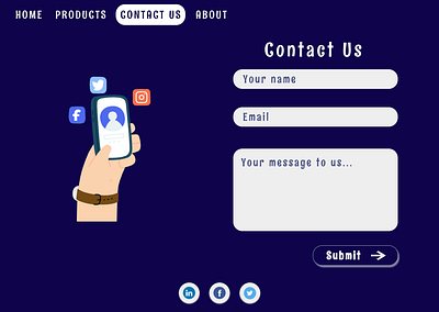 Contact Us page #28 challenge contactus dailyui dailyuichallenge design page simple ui ux