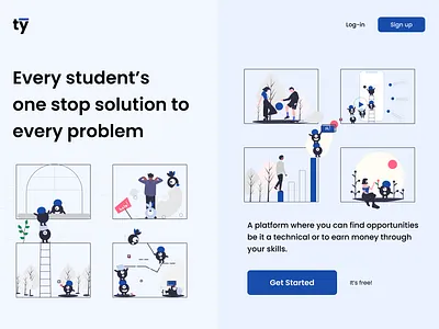 Tyup Landing Page community landing landing page networking platform productivity app social media student platform ui ui ux web web app web design website