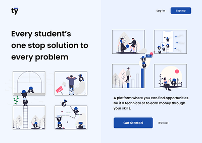 Tyup Landing Page community landing landing page networking platform productivity app social media student platform ui ui ux web web app web design website
