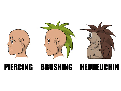 Piercing, brushing,... animals breizh bretagne breton brezhoneg brushing bzh bzhg haircut hedgedog hérisson illustration inkscape piercing punk spike