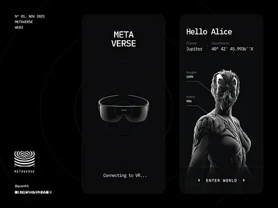Connect to #metaverse black clean dark elegant metaverse minimal mobile