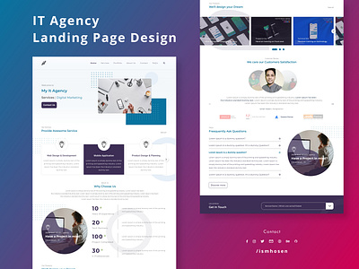 IT Agency Landing Page digital agency design home page desin ism ismhosen it agency landing page mobile application uiux ux research