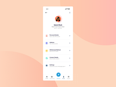 Profile Screen 3d account app b2b b2c finance fintech fintech app product design profile salary app ui user account user profile