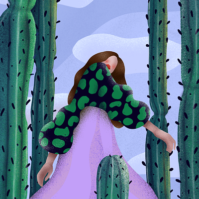 Girl with cactus art artist cactus character design draw drawing female illustration girl illustration illustration landscape illustration pattern illustration patterns plant plants portrait illustration woman illustration woman in illustration