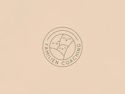 Family Coaching | Stamp branding family line logo mark penguin stamp symbol