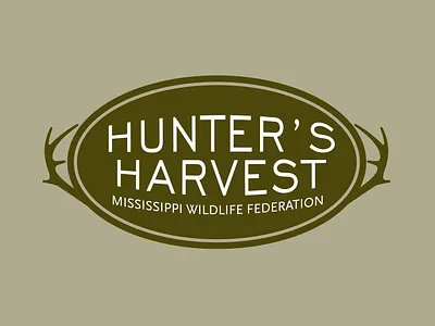 Hunter's Harvest antlers badge deer logo mississippi wildlife federation