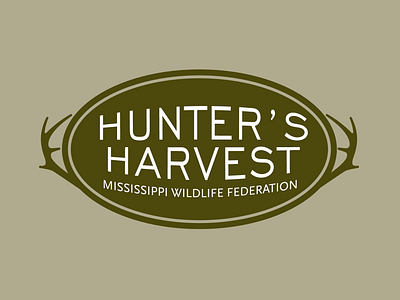 Hunter's Harvest antlers badge deer logo mississippi wildlife federation