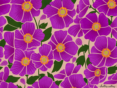 Big Flower Energy art digital illustration flower graphic design illustration illustrator nature nature illustration pattern procreate app procreate illustration repeat pattern surface design