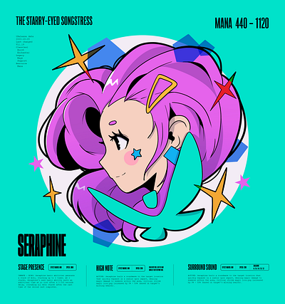 Seraphine abstract anime illustration lol poster texture