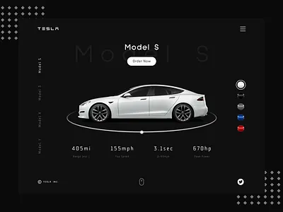 Tesla Website Concept automotive black car cars dark design tesla ui vehicle web design website