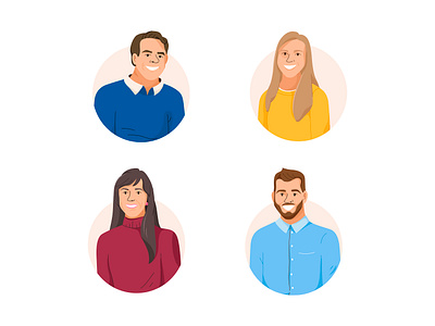 Portraits branding business casual character characterdesign color colorful cute design digital elegant illustration person personalized vector