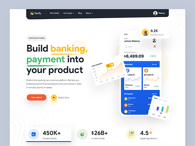 Shelly banking Landing Page agency bank banking banking app credit card finance finance app finance web financial fintech landing landingpage money money transfer pay payment method transfer web website website design