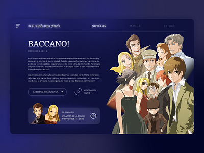 Blog Light Novels - Baccano! animation anime baccano design figma graphic design ui ux web web design