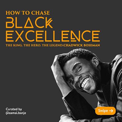 How To Chase Black Excellence: Lessons from Chadwick Boseman branding graphic design instagram carousel instagram post social media design