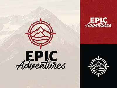Epic Adventures Logo adventure branding compass custom epic hiking logo mountain outdoor vector wild