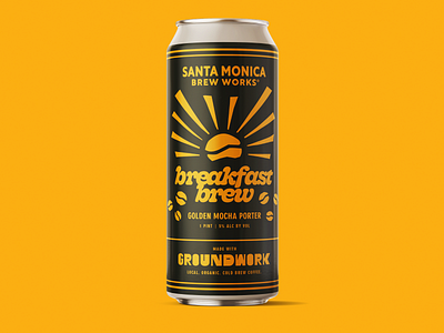 Breakfast Brew Golden Mocha Porter | Beer Label baltimore beer beer label craft beer craft brewery illustration label santa monica santa monica brew works