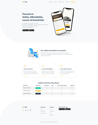 CL Transit Landing Page design landing page ui uiux user experience user interface