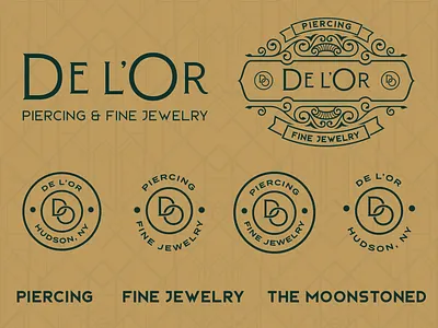 De l'Or Branding Kit art deco branding jewelry logo logo design piercing